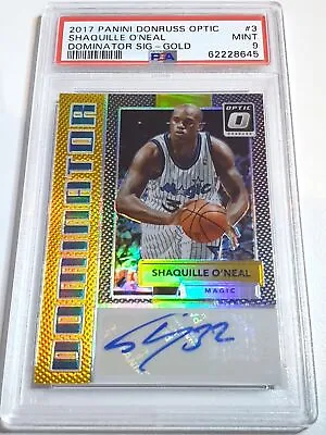 2017 Donruss Optic Shaquille O'Neal AUTO GOLD /10 Signature - PSA 9 (POP 1) • £340.90