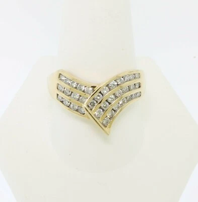 $720 • Buy 10K Yellow Gold V Shaped Diamond Ring (35) - .75 CTTW (Estate Jewelry)