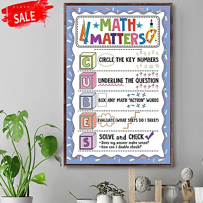 Math Matters Cubes Print Poster Middle School Classroom Back To School Teache • $15