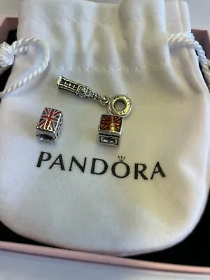 Genuine Pandora Charms London Bus Telephone Box And Big Ben3X Charms Lot 47 • £55