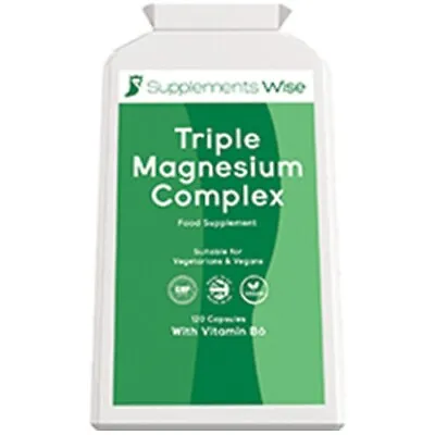Triple Magnesium Complex Malate Taurate Bisglycinate &Vitamin B6 120 Capsules • £14.95