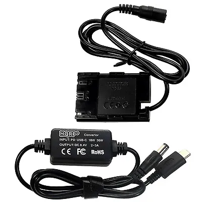 HQRP USB-C DC Converter For Canon EOS Digital SLR Camera ACK-E6 LP-E6 Battery • £25.76