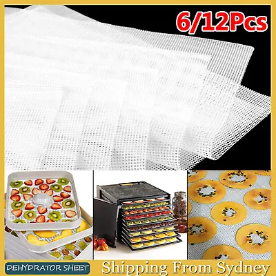 14  Reusable Non Stick Silicone Dehydrator Sheets For Fruit Dryer Mesh AU • $4.98