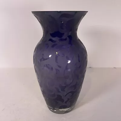 Michael Weems Collection Glass Amethyst Elise Frosted Vase 2005 Please Read *** • $30