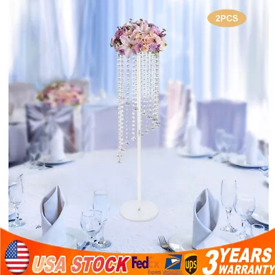 2x Wedding Acrylic Flower Vase Arrangement Flower Column Stand Decor 80cm • $25.65