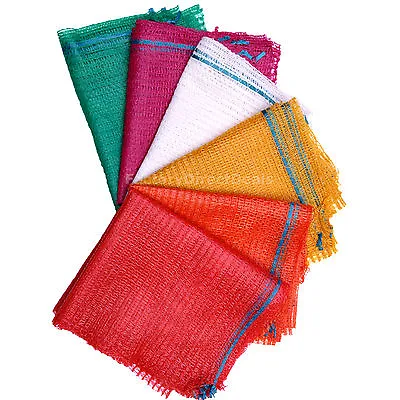 100 Net Woven Sacks Mesh Bags Vegetables Logs Kindling Wood Onions Carrot Potato • £15.99