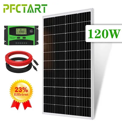 120W Solar Panel Kit Monocrystalline 12V Battery Charger RV Caravan Boat Camper • £89.98