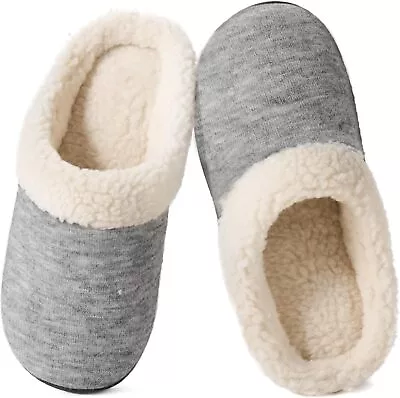 Women's Cozy Sherpa Fleece Slippers With Memory Foam House Shoes Slip On • $14.39