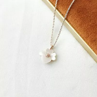 Kate Spade Rose Gold Mother-Of-Pearl Precious Pansy Pendant Necklace • $25