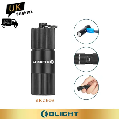Olight I1R 2 EOS Keychain Torch EDC Flashlight With Micro-USB Cable - Black • £17.95