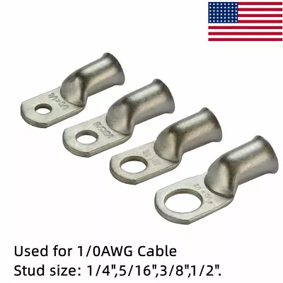 Tinned Copper Cable Lugs Ring Terminal 1/0 AWG Welding Battery Marine Cable Wire • $6.99