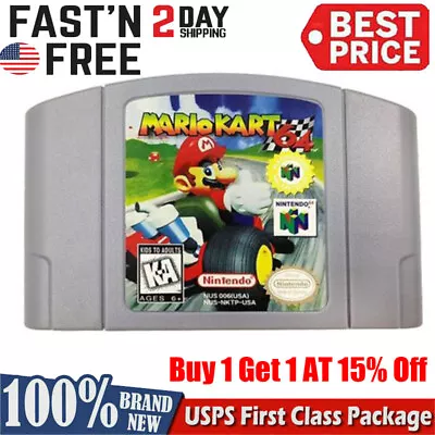 Mario Kart 64 Video Game Cartridge Console Card For Nintendo N64 US Version • $18.59