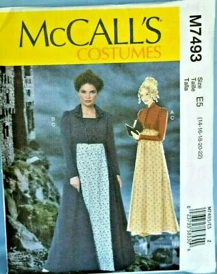 Mccalls Pattern 7493 Renaissance Medieval Costume Miss Sizes 14 - 22  New • $9.50