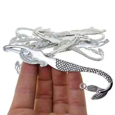 10x Mermaid Silver Metal Bookmarks W/Hole Jewelry Making Finding Accessories • $12.68