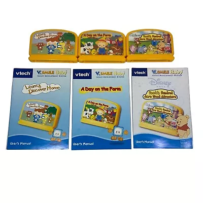 $7.57 • Buy Lot Of 3 V Smile Baby Games Cartridges Winnie Pooh Farm Learn Discover Home