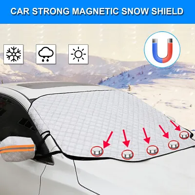 Car Windshield Snow Cover Front & Rear Magnetic Winter Ice Frost Guard Protector • $15.99