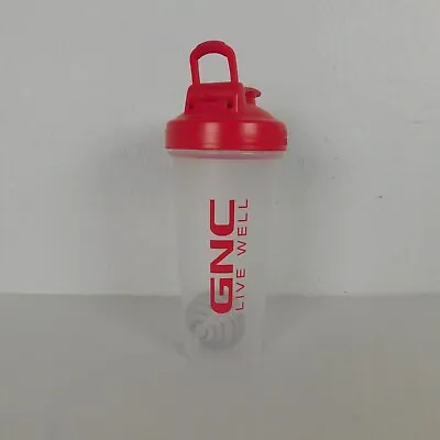 GNC Red Live Well Blender Bottle Classic 20 Ounce BPA Free Metal Loop Mixer • $12