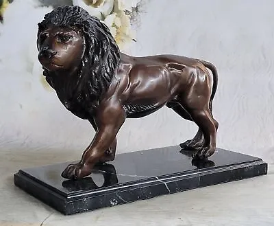 Signed Moigniez King Of Jungle Bronze Sculpture Statue Vintage Reproduction Art • $349