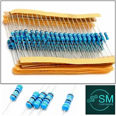 100PCS 1/4W 0.25W Metal Film Resistors 0R-2M Ohm DIP 1%+- DIY Arduino Prototypes • $6.73