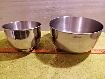 Vintage Sunbeam Mixmaster 9” Large Mixing Bowl & 6  Stainless Steel Made In USA • $19.99