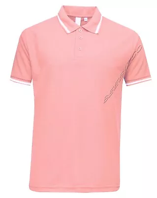 Mens Short Sleeve Polo Shirt Plain Pique Single/Double Tipping Collar M - 6XL • £7.95