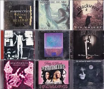 9 GOTH DARKWAVE CDs Sisters Of Mercy Marilyn Manson Peter Murphy My Ruin Raveone • $24