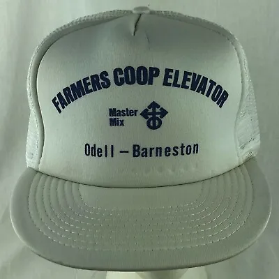 Farmers Coop SnapBack Trucker Mesh Hat Cap Master Mix Odell Nebraska Vintage • $30.82