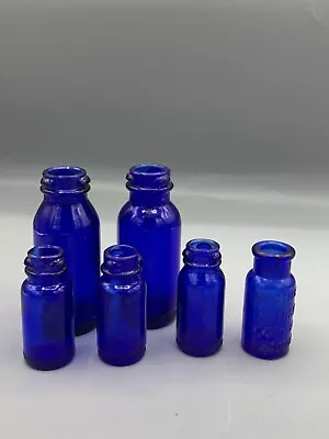 Lot 6 Vintage  Cobalt Blue Bottle Emerson Drug Co (2) 4  & (4) 2 1/2” • $22