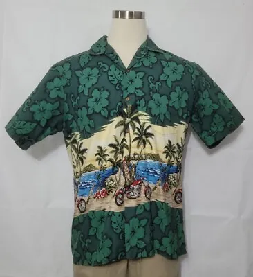 Hawaii Brand Mens Hawaiian Shirt XL MADE IN HAWAII Surfboards Motorcycles VTG • $14.95