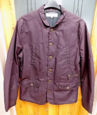 MENS WAX JACKET LARGE MULTI POCKETS LINED BURGUNDY CHEST 46in UNWORN LABEL LAB • £24.99