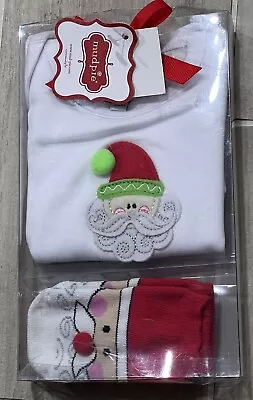 MUD PIE My First Christmas Long Sleeve Crawler + Socks-Size 0-6m NEW • $9.99