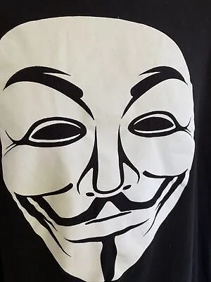 V For Vendetta Guy Fawkes Movie Promo Shirt TM DC Comic S14 Heavily Worn • $10