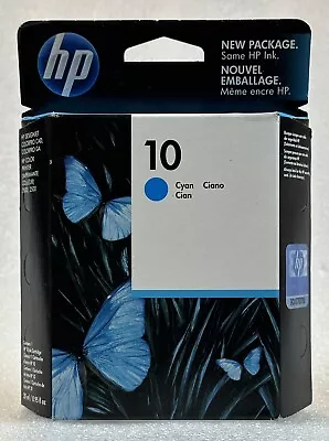 NEW Genuine HP 10 Cyan Ink .95 Fl Oz 28 Ml DesignJet Color Printer 2000 2500 OEM • $15