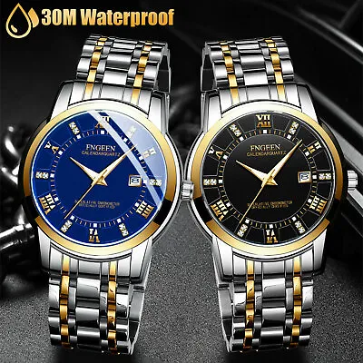 $12.48 • Buy Waterproof Men's Watch Relojes De Hombre Classic Stainless Steel Quartz Luminous