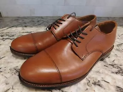 JCrew $288 Ludlow Cap-Toe Bluchers 10 Leather Shoes AH879 English Tan • $169