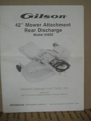 Gilson Montgomery Ward 42  Rear Discharge Mower Attachment Model 63602 • $19.95