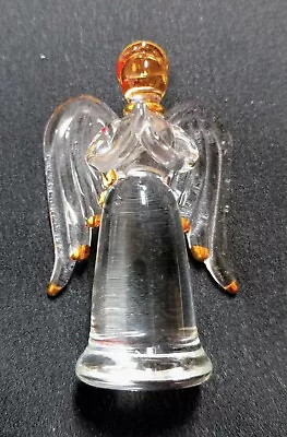 Vtg. Small Glass Praying Angel Figurine • $13.75