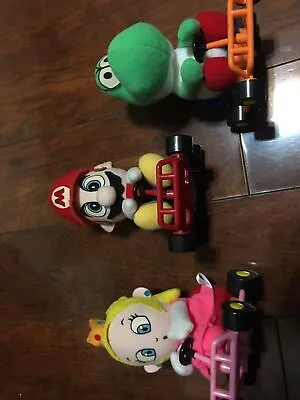 RARE 1996 Takara Super Mario Kart PULLBACK Peach Yoshi FULL SET Plush Nintendo • $449.99