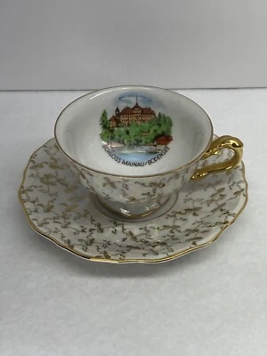 $21.25 • Buy Gerold Porzellan Bavaria-Schloss Mainau/Bodensee Tea Cup/Saucer Encrusted Gold 