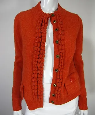 Moth Long Sleeve Cardigan Sweater Size M Medium Solid Coral Orange Snap Mock 021 • $27.99