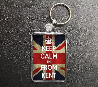 Keep Calm I'm From Kent Union Jack Keyring County • £3.50