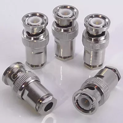 5pcs BNC Male Clamp Clamp Plug For RG58 LMR195 LMR200 CLF200 50 Ohm Top Hat • £9.49