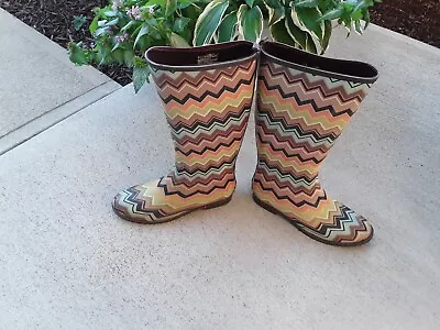 MISSONI X Target Classic Chevron Zig Zag Rain Boots Women 8 Limited Edition  • $24.97