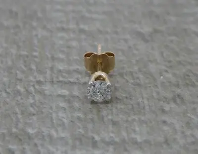 10ct Gold 3.5mm 0.16ct Round Brilliant Cut Diamond Single Stud Earring 10k • £65