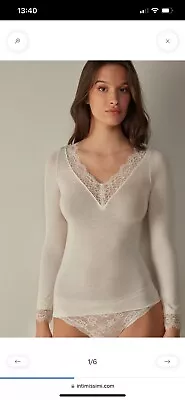 Intimissimi Cashmere Modal Ultralight Long Lace Shirt • £30