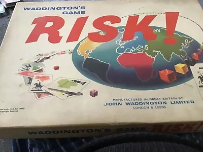 Vintage Strategy Board Game Of RISK  1960's Early Edition By Waddingtons • £14.99