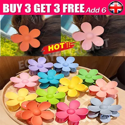 £2.89 • Buy Women Mini Flower Hair Claw Clamps Frosted Large Hair Clips Girls Headwear Claw