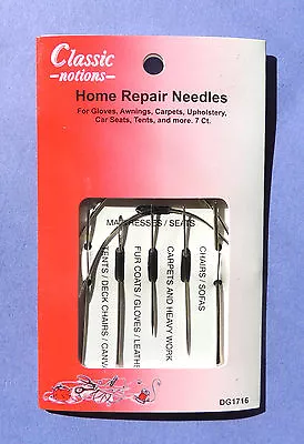 7pc Assorted Home Repair Needles Leather Canvas Carpet Upholstery Mattress Tent+ • $2.99