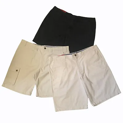 Merona Set Of 3 Flat Front Cotton Shorts Men's Tan / Tan / Charcoal SZ 42 NEW • $14.98
