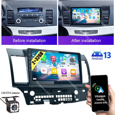 10.1'' Carplay For Mitsubishi Lancer 2007-12 Android 13 Car Stereo Radio GPS SAT • $135